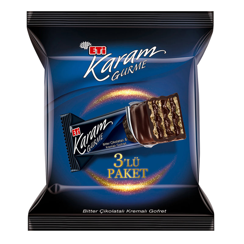Eti Karam Dark Chocolate Wafer (Gofret Bitter) 3x50 g