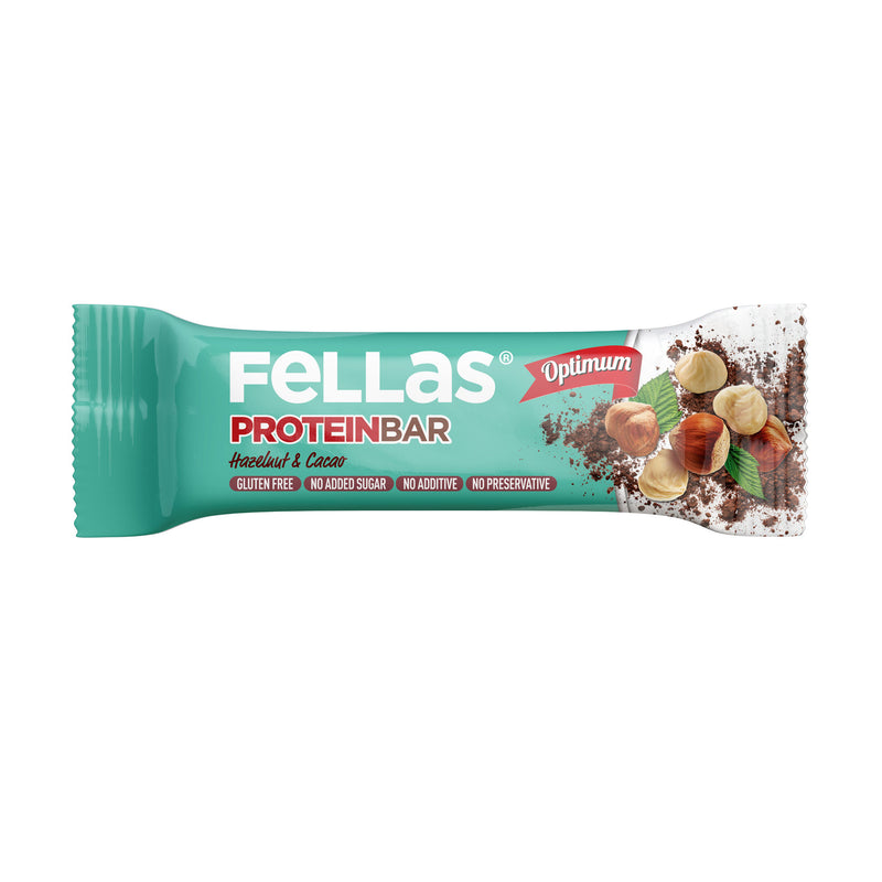Fellas Optimum Protein Bar with Hazelnut and Cocoa (Fındıklı Ve Kakaolu Meyve Barı) 32g