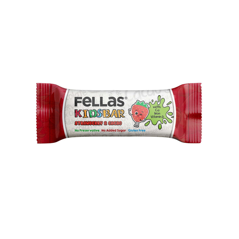 Fellas Kids Bar with Strawberry and Cocoa (Çilekli Ve Kakaolu Meyve Barı) 28g