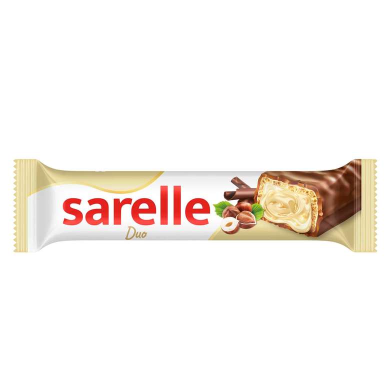 Sarelle Duo Milk Chocolate-Coated Hazelnut Wafer (Sütlü Çikolata Kaplı Fındık Gofret) 33g