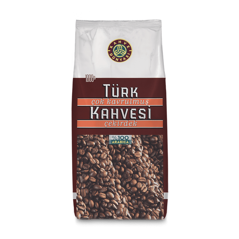 Kahve Dünyası Dark Roasted Turkish Coffee Beans (Çok Kavrulmuş Türk Kahvesi Çekirdek) 1kg
