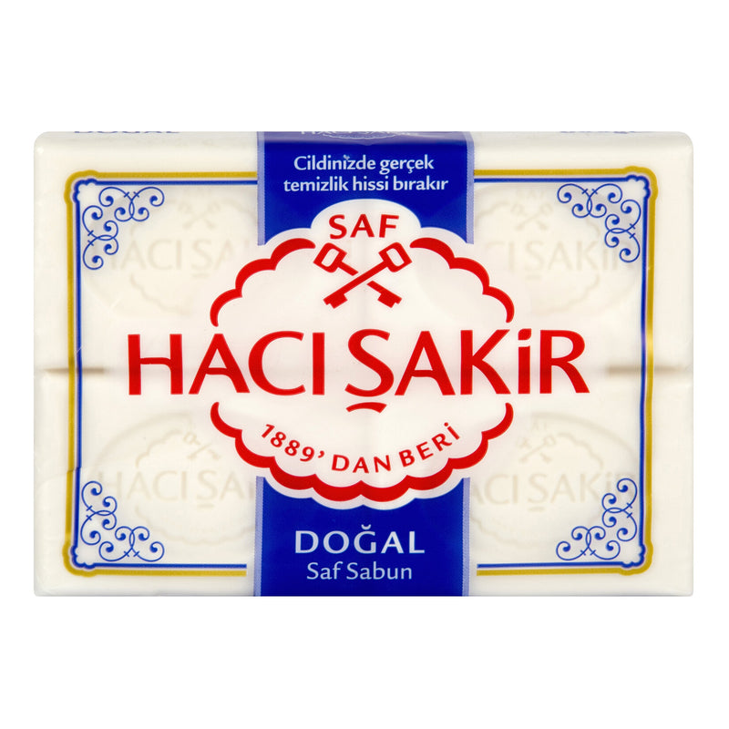 Hacı Şakir Natural White Soap Bar (Doğal Beyaz Kalıp Sabun) 4X150g