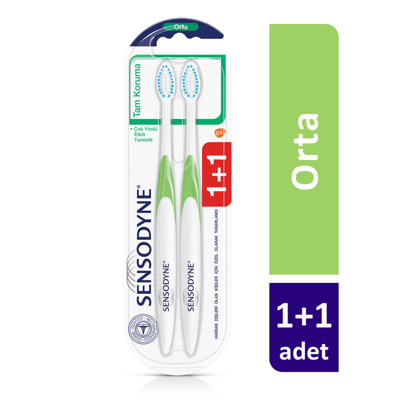 Sensodyne Full Ptotection Medium Toothbrush 2-Pack (Tam Koruma 1+1 Diş Fırçası)