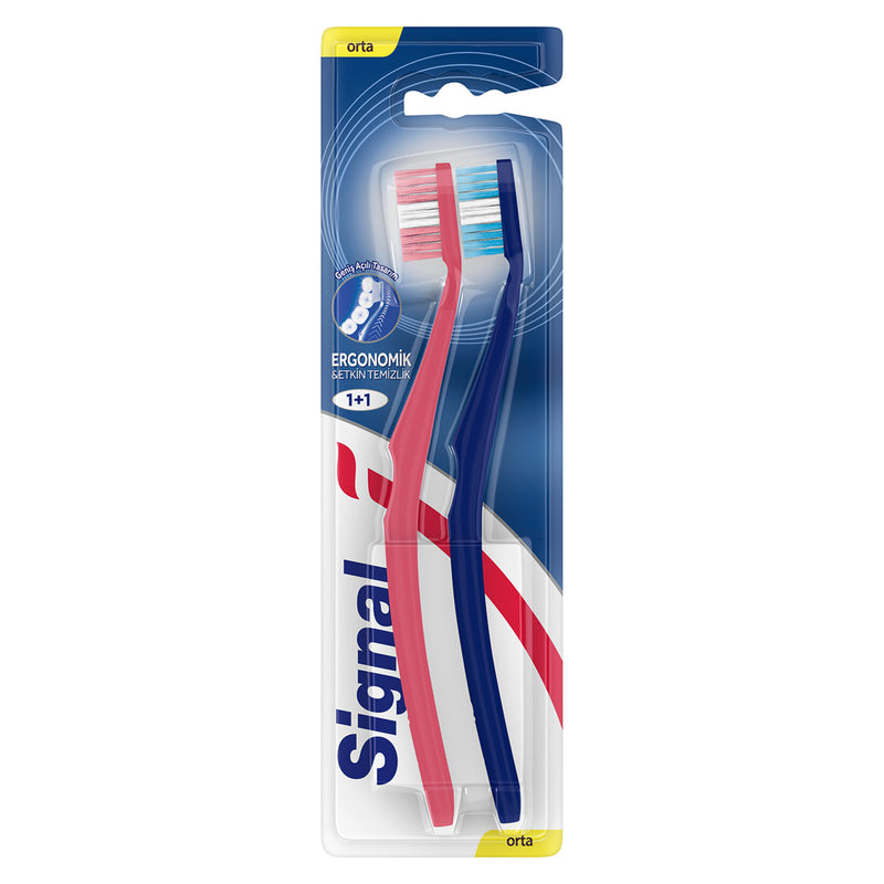 Signal Ergonomic Toothbrush 2-Pack (Ergonomik 1+1 Diş Fırçası)