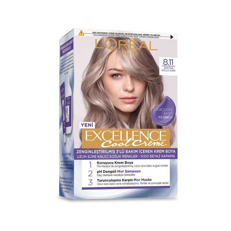 Excellence Cool Creme Hair Color 8.11 Ekstra Küllü Sarı 96ml