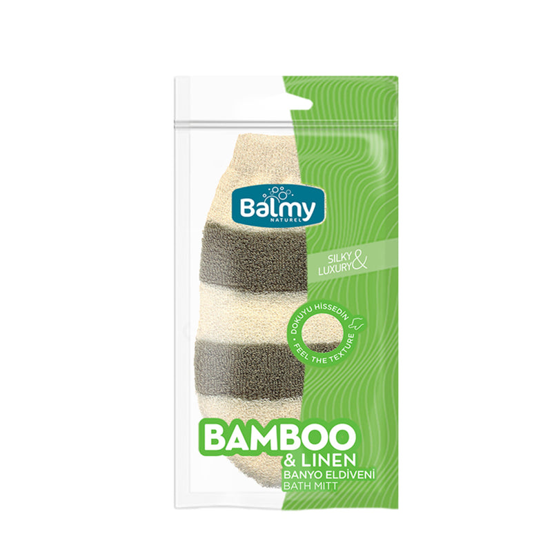 Balmy Bamboo & Linen Bath Mitt (Bambu-Keten Masaj Eldiveni)