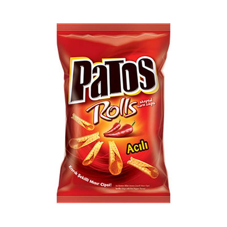 Patos Rolls Spicy Corn Chips (Cips Mısır Acılı) 116g