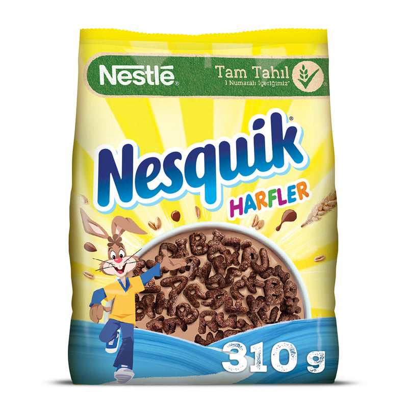 Nesquik Alphabet Cocoa Wheat and Corn Puffs (Harfler Mısır Gevreği) 310g