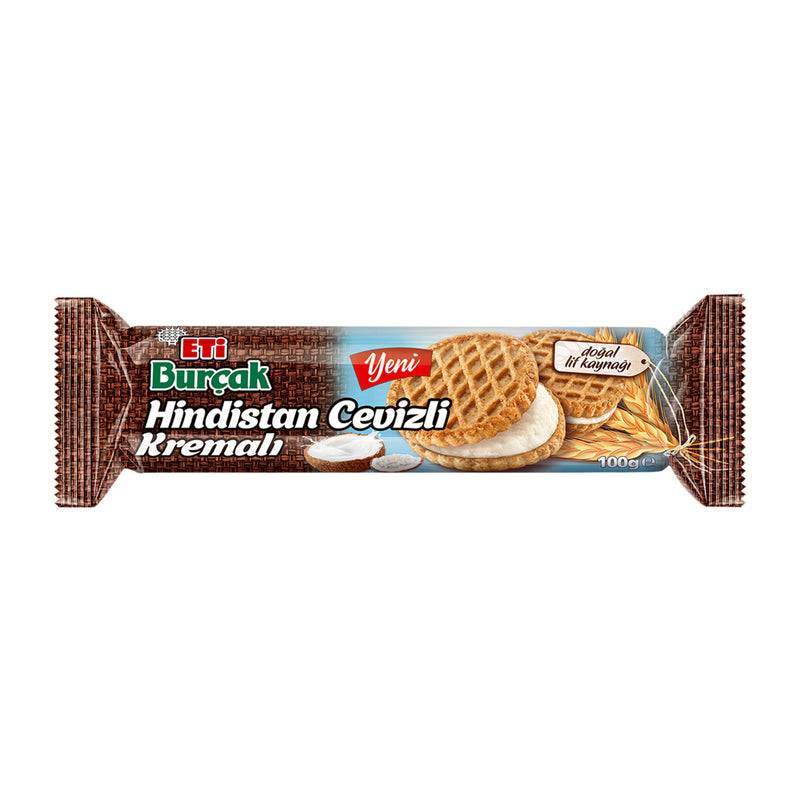 Eti Burçak Coconut Cream Nut Oat Biscuit (Hindistan Cevizli Kremalı Yulaflı Bisküvi) 100g