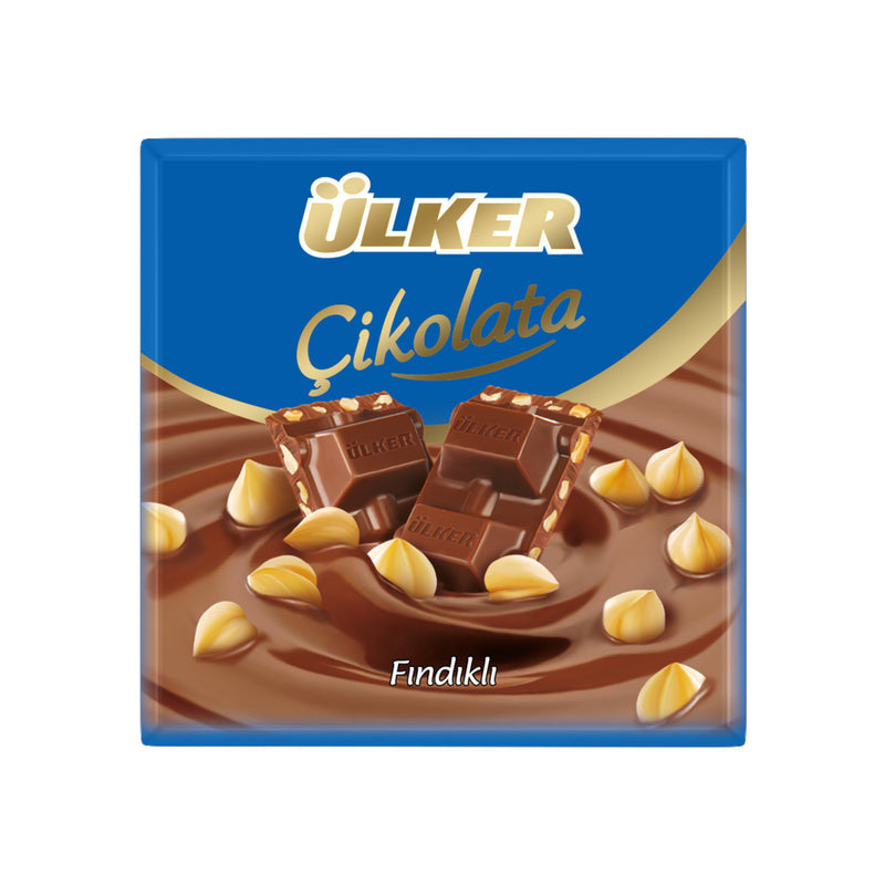Ülker Milk Chocolate Square with Hazelnuts (Fındıklı Sütlü Kare Çikolata) 65g