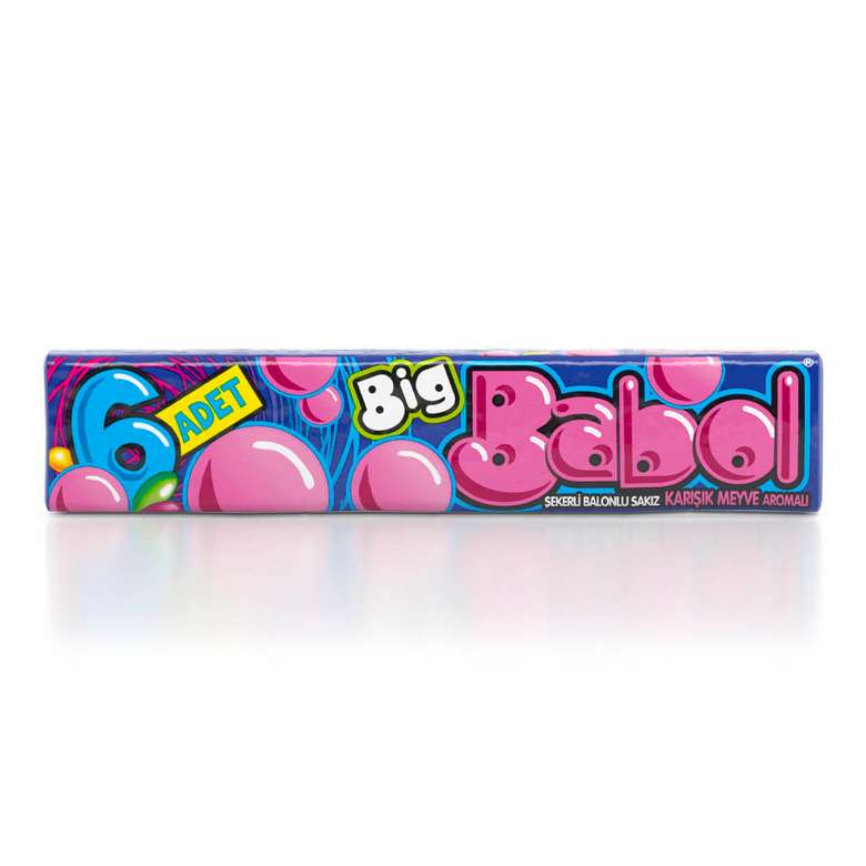 Big Babol Mixed Fruit Chewing Gum (Sakız Karışık Meyve Aromalı) 27g