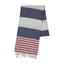 Red/Dark Blue Turkish Bath Cloth (Hamam Peştemal Ladon 3 - Kırmızı / Lacivert)