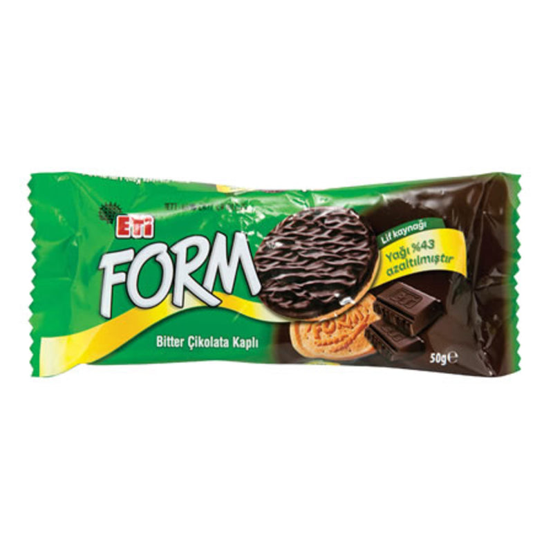 Eti Form Dark Chocolate-Coated Fiber Biscuits (Bisküvi Çikolata Kaplı Lifli) 56g