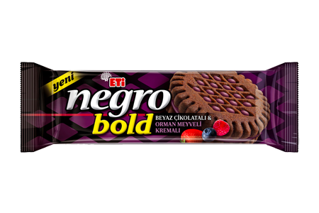 Eti Negro Bold Chocolate Biscuit with White Chocolate & Mixed Berry Cream (Beyaz Çikolatalı & Orman Meyveli) 120g