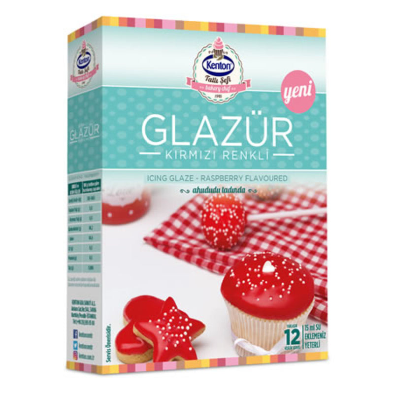 Kenton Icing Glaze Raspberry Flavor (Tatlı Şefi Glazür Kırmızı) 100g