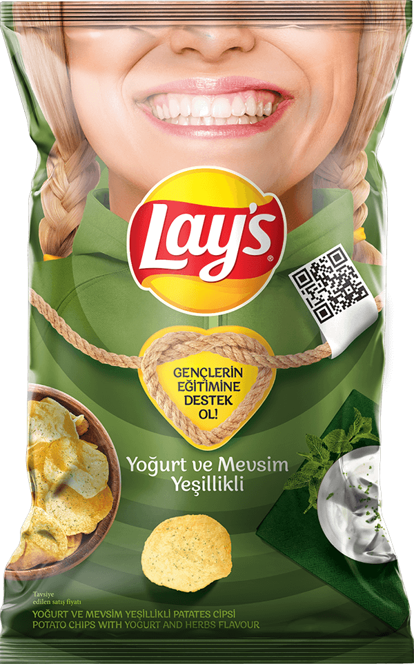 Lays Yogurt and Herbs Potato Chips (Cips Patates Yoğurt Mevs. Yeş.) 107g
