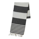 Black/White Turkish Bath Cloth (Hamam Peştemal Ladon 3 - Siyah / Beyaz)